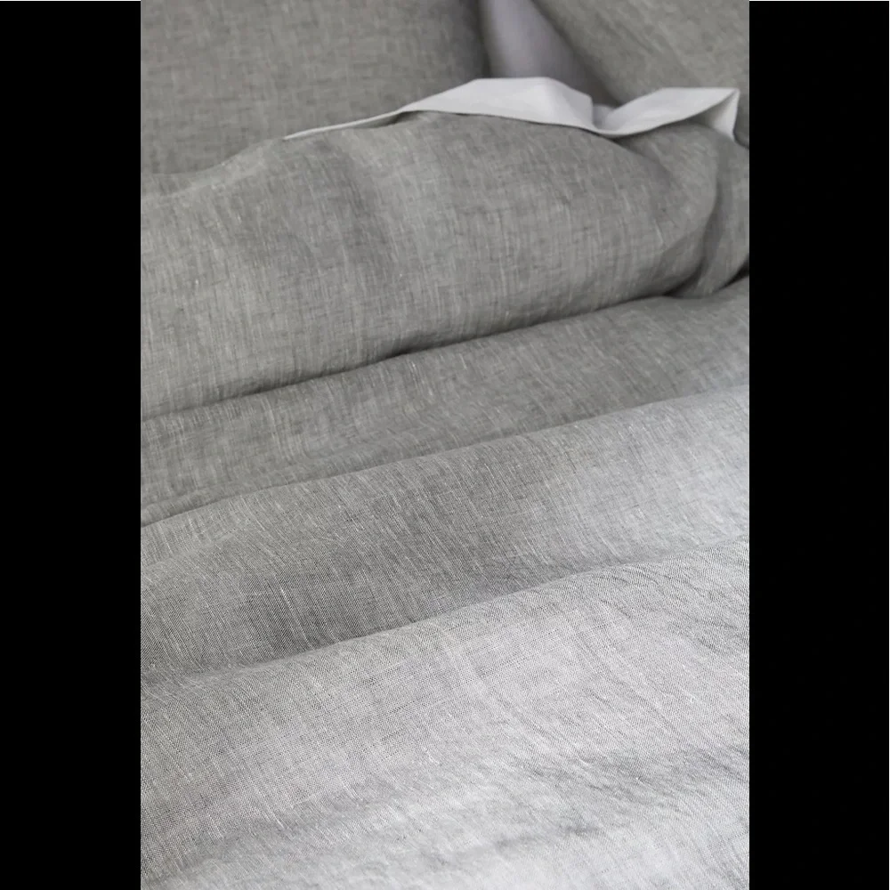 New Anthropologie Harmony Hemp Duvet Cover Gray Queen